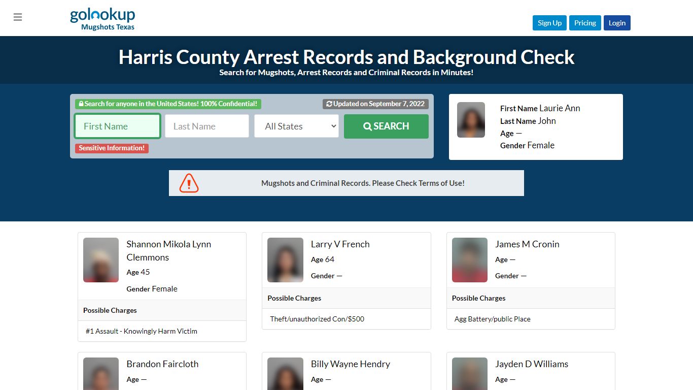 Harris County Mugshots, Harris County Arrest Records - GoLookUp